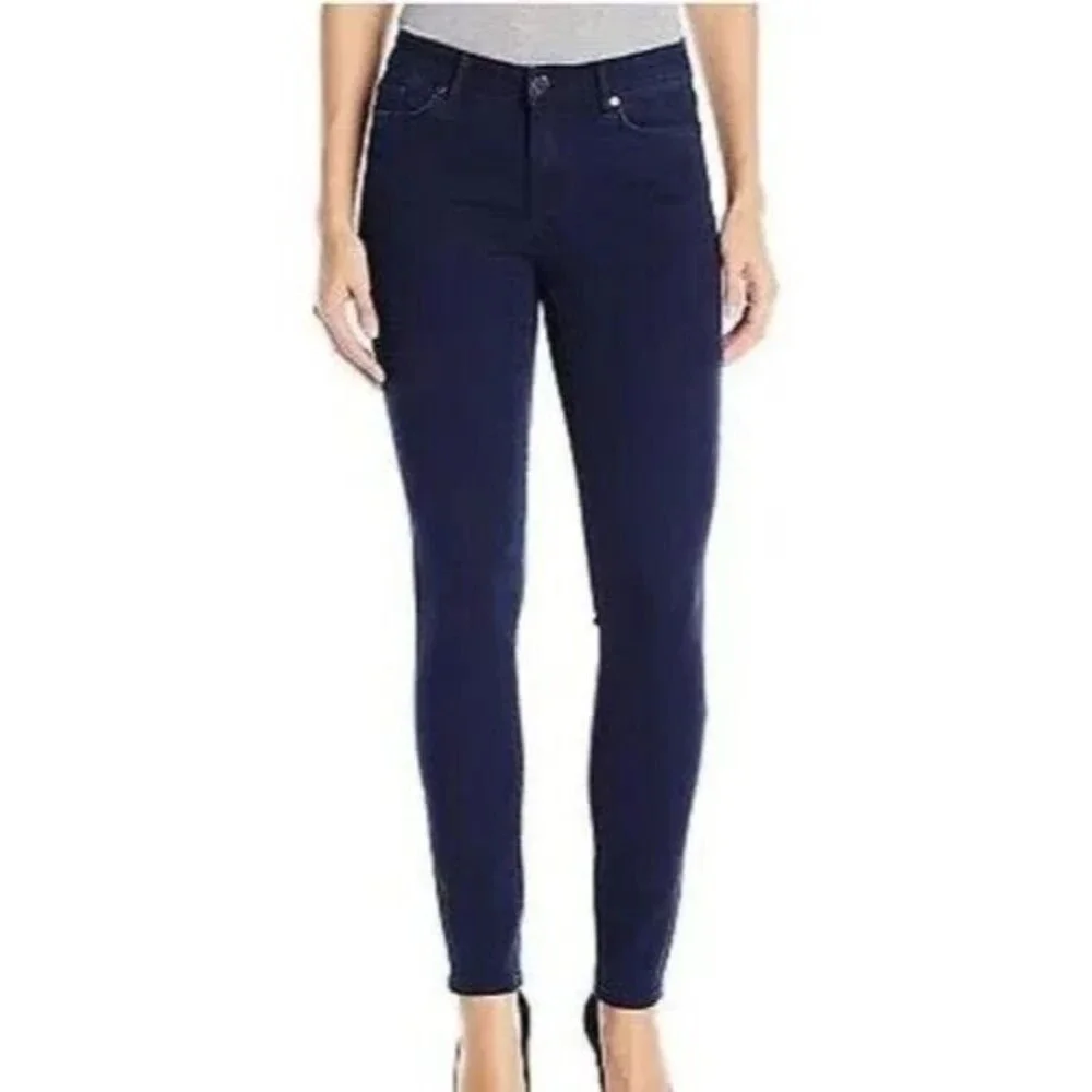 Ellen Tracy Denim Skinny Jeans Women's 10 Blue Refined Mid Rise Dark Wash